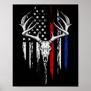 Affiche Chasse à l'arc Drapeau Américain États-Unis Arc Ce