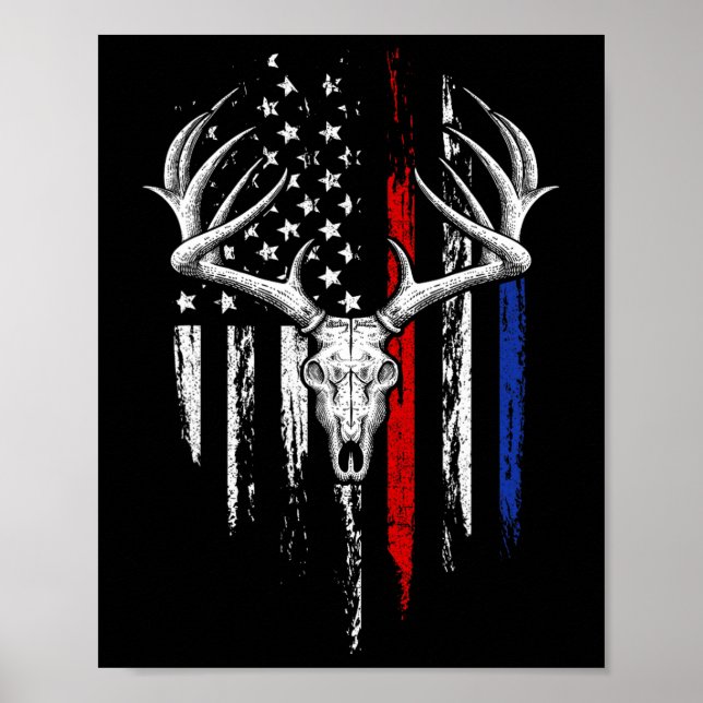 Affiche Chasse à l'arc Drapeau Américain États-Unis Arc Ce (Devant)