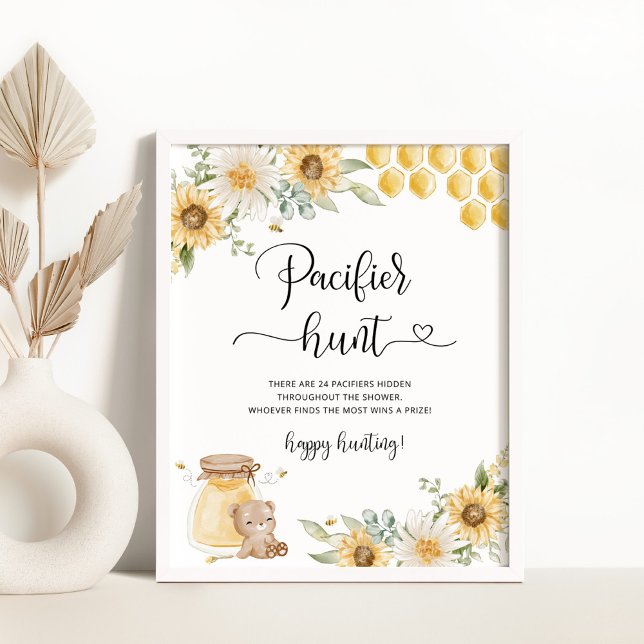 Affiche chasse à l'ours de tournesol chasse baby shower gi (Créateur téléchargé)