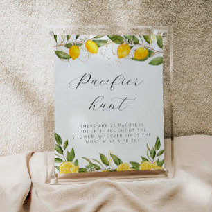 Affiche Chasse au Baby shower de citron d'été brillant