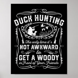 Affiche Chasse au canard amusant Chasse Vintage au bois Am