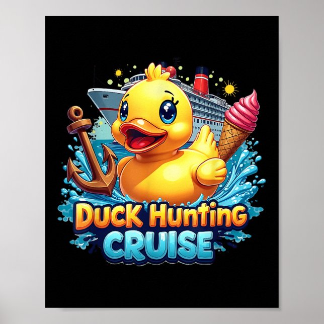 Affiche Chasse au canard Chasseur de croisière en caoutcho (Devant)