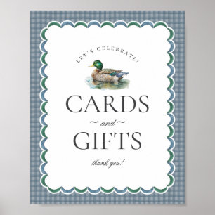 Affiche Chasse au canard de Mallard En vichy Bleu Cartes e