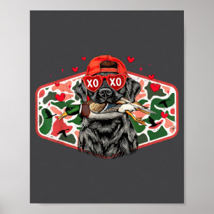 Affiche Chasse au canard Lab noir Camo Saint-Valentin Xoxo