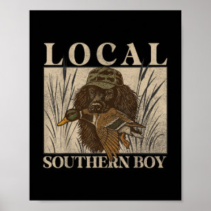 Affiche Chasse au canard pour garçon du sud local Black La
