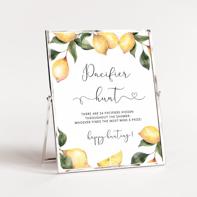 Affiche Chasse au citron Pacifique jeu de baby shower Post (Créateur téléchargé)