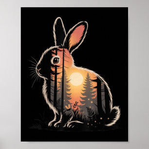 Affiche Chasse au Lapin Randonnée Camping en Plein Air For