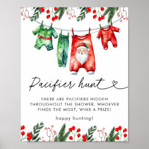 Affiche Chasse au Pacifique Baby shower Père Noël de Noël
