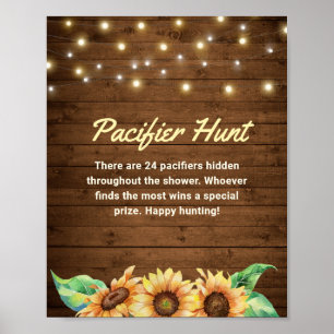 Affiche Chasse au Pacifique Baby shower rustique de tourne