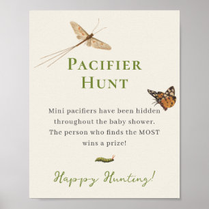 Affiche Chasse au Pacifique de Baby shower d'insectes vint
