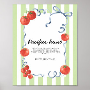Affiche Chasse au Pacifique du Baby shower de tomate