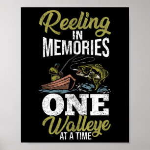 Affiche Chasse au poisson Sauger Angler Walleye Pêcheur Wa
