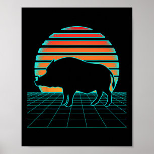 Affiche Chasse au sanglier Retro Chasse Vintage Saison Wil