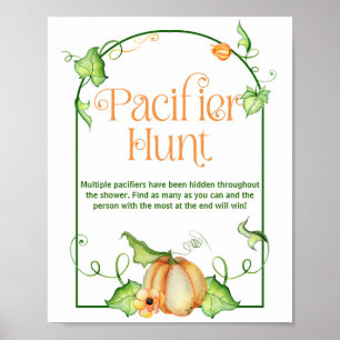 Affiche Chasse au Tétine de Fête de Bébé Little Pumpkin