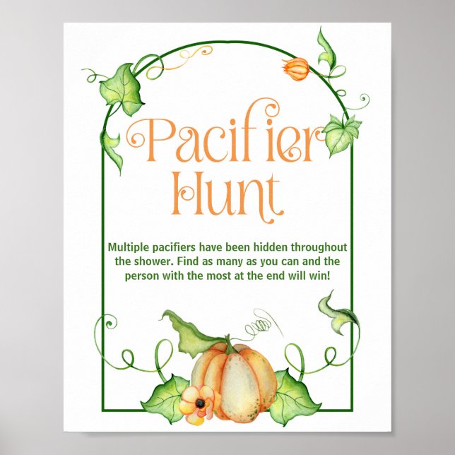 Affiche Chasse au Tétine de Fête de Bébé Little Pumpkin (Devant)