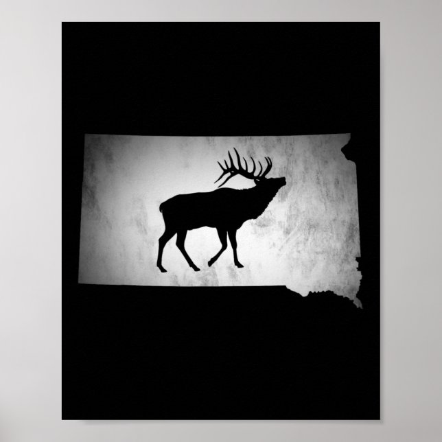 Affiche Chasse au wapiti du Dakota du Sud (Devant)