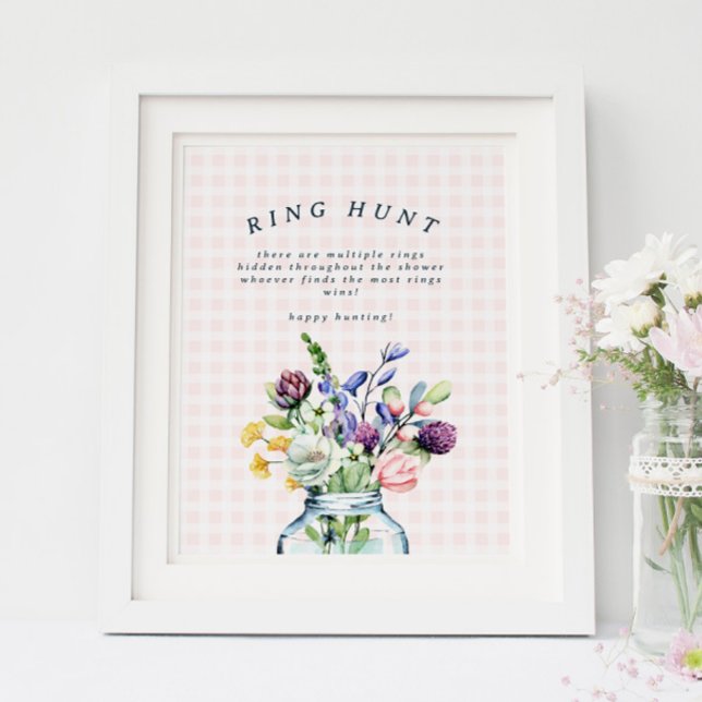 Affiche Chasse aux anneaux de mariage rustique avec pot Ma (Créateur téléchargé)