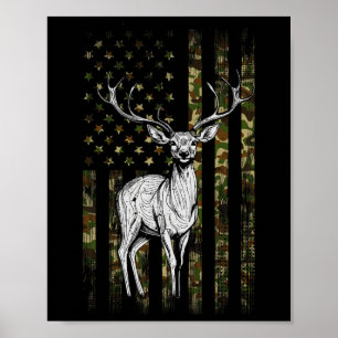 Affiche Chasse aux cerfs blancs Cadeaux de chasseur de cha