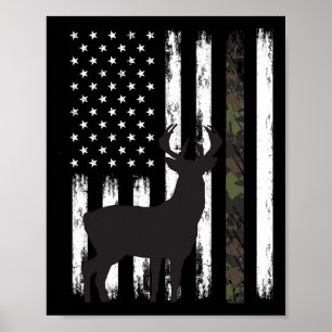 Affiche Chasse aux cerfs blancs Cadeaux de chasseurs Buck 