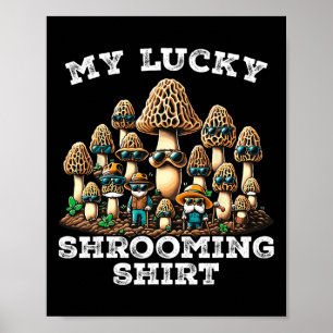 Affiche Chasse aux champignons Morel Morchella cueillette