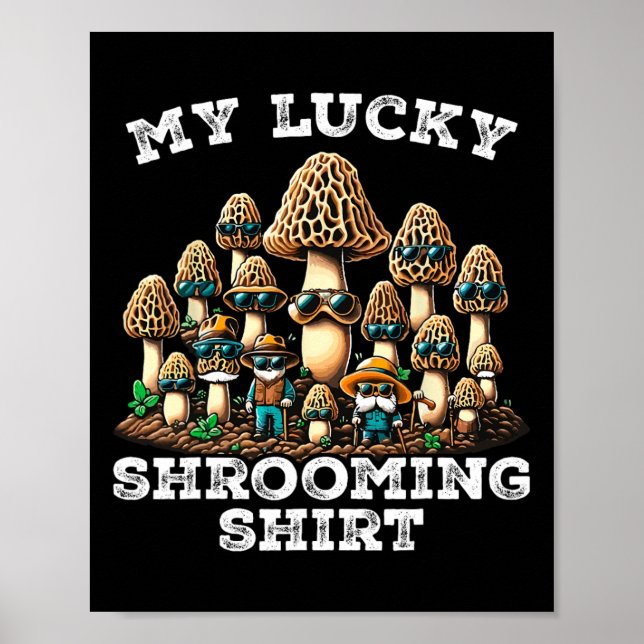 Affiche Chasse aux champignons Morel Morchella cueillette  (Devant)