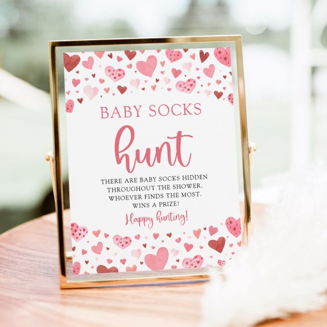 Affiche Chasse aux chaussettes bébé pour la Saint-Valentin (Créateur téléchargé)