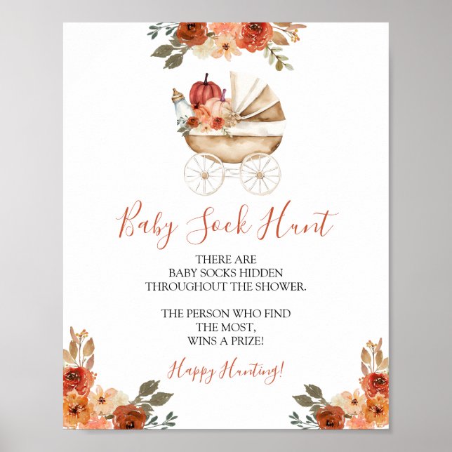 Affiche Chasse aux chaussettes de bébé Fleur de poussette  (Devant)