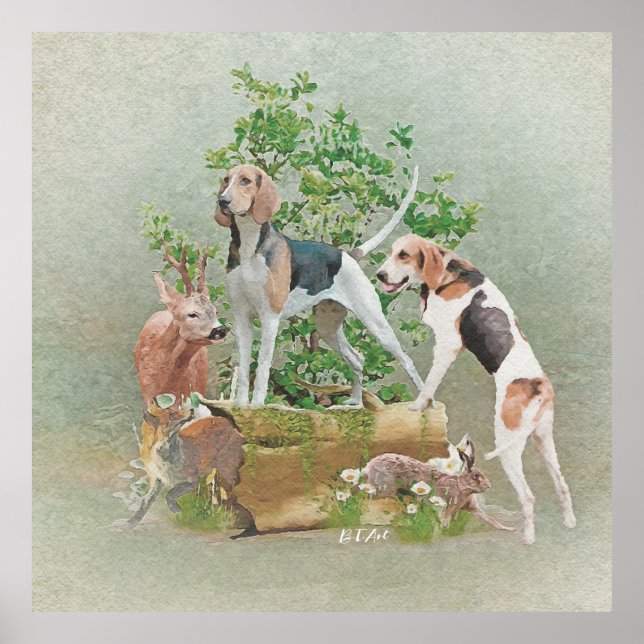 Affiche Chasse aux chiens (Devant)