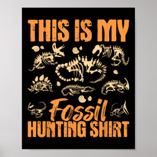 Affiche Chasse aux fossiles - Paléontologue des os de dino