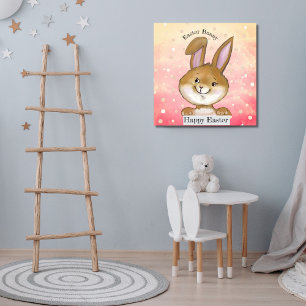 Affiche Chasse aux oeufs cinglant Enfants roses