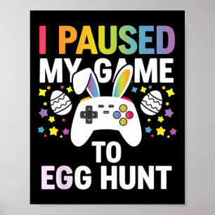 Affiche Chasse aux œufs de Gamer Garçons Jour de Pâques Je