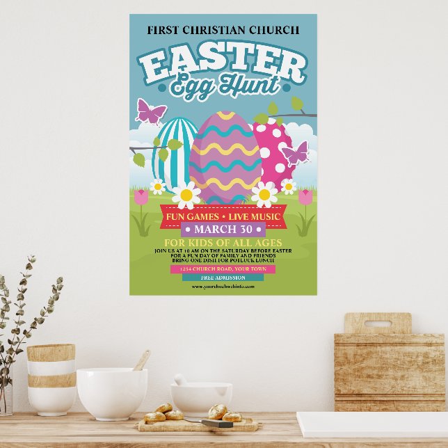 Affiche Chasse aux oeufs de Pâques (Cuisine)
