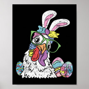 Affiche Chasse aux oeufs de poulets Chasse aux lapins de P