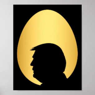 Affiche Chasse aux œufs d'or poche Trump 45 47 silhouette
