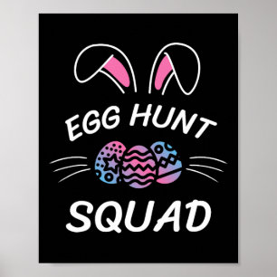 Affiche Chasse aux oeufs Squad saison de chasse Funny Jour