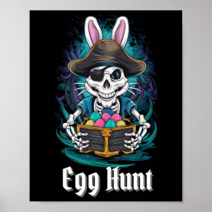 Affiche Chasse aux oeufs Squelette Lapin Pirate Rabbit Gar