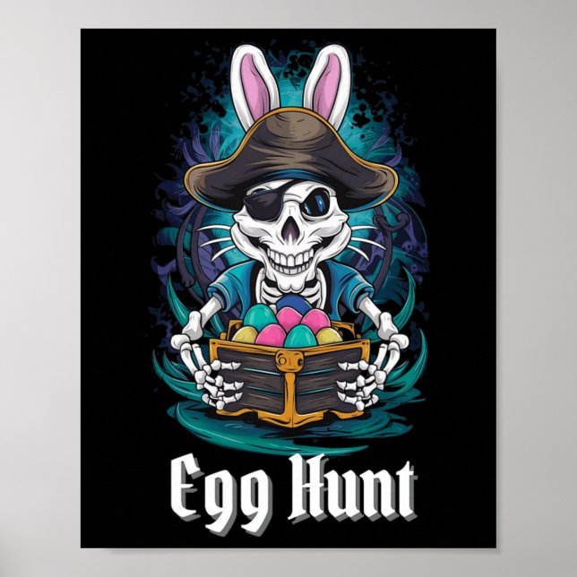 Affiche Chasse aux oeufs Squelette Lapin Pirate Rabbit Gar (Devant)