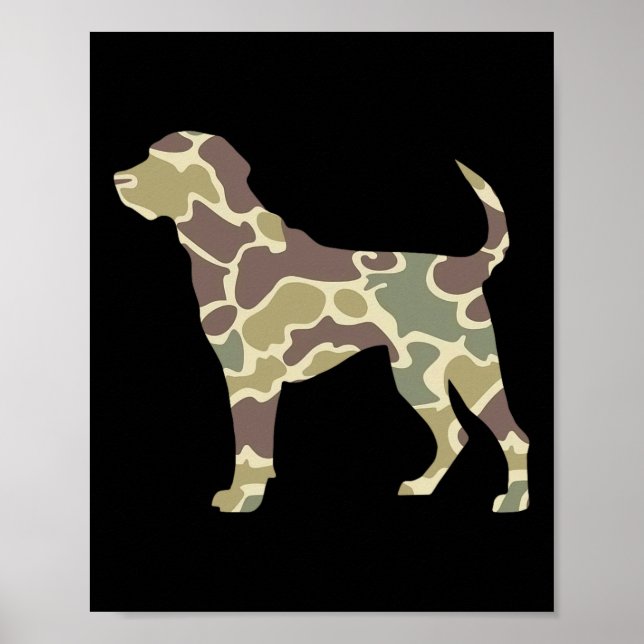 Affiche Chasse Camo Old School Chien (Devant)