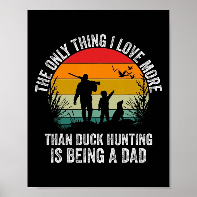 Affiche Chasse De Canard Drôle Avec Papa Chien Design Pour (Devant)