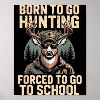 Affiche Chasse de cerfs de camouflage de jeunesse née chas