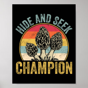 Affiche Chasse drôle de champignons Morel chasseurs de mor