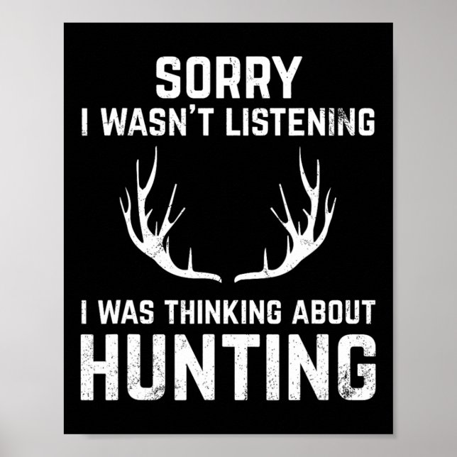 Affiche Chasse drôle pour les chasseurs de cerfs à l'arc e (Devant)