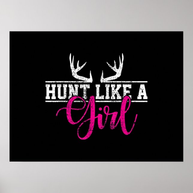 Affiche Chasse Fille Chasse Comme Une Fille (Devant)