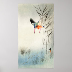 Affiche Chasse Kingfisher - Ohara Koson - Art Vintage Po