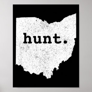 Affiche Chasse Ohio Bowhunting État Chasse au cerf Cadeau