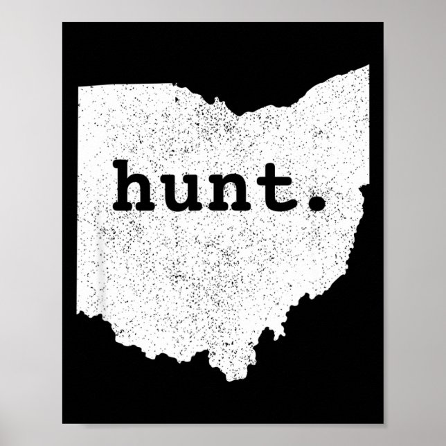 Affiche Chasse Ohio Bowhunting État Chasse au cerf Cadeau  (Devant)
