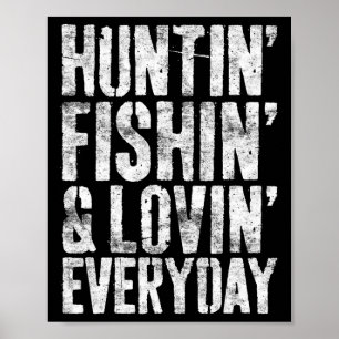 Affiche Chasse Pêche Aimant Chaque Jour Chasseur Pêcheur