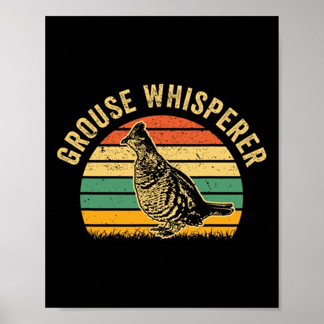 Affiche Chasse Râpé Oiseau - Drôle Whisperer Retro (Devant)