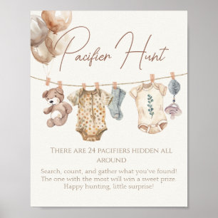 Affiche Chasse Soft Boho Neutral Bébé Vêtements Pacifier