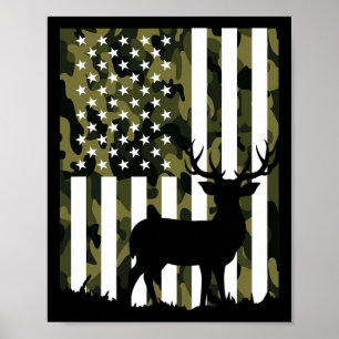 Affiche Chasseur Camouflage Chasse Chasse Buck Elk América